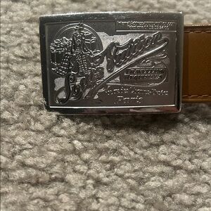 Louis Vuitton Silver Buckle Tan Belt
